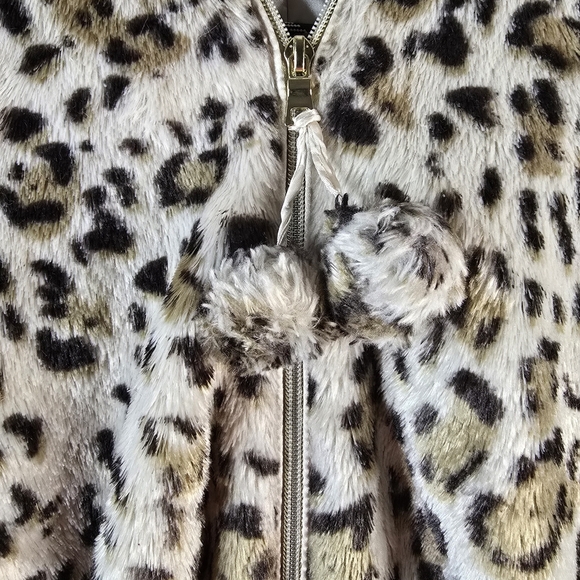 Pistachio Faux Fur Leopard Print Winter Jacket Toddler/baby Size 18months - Picture 2 of 6
